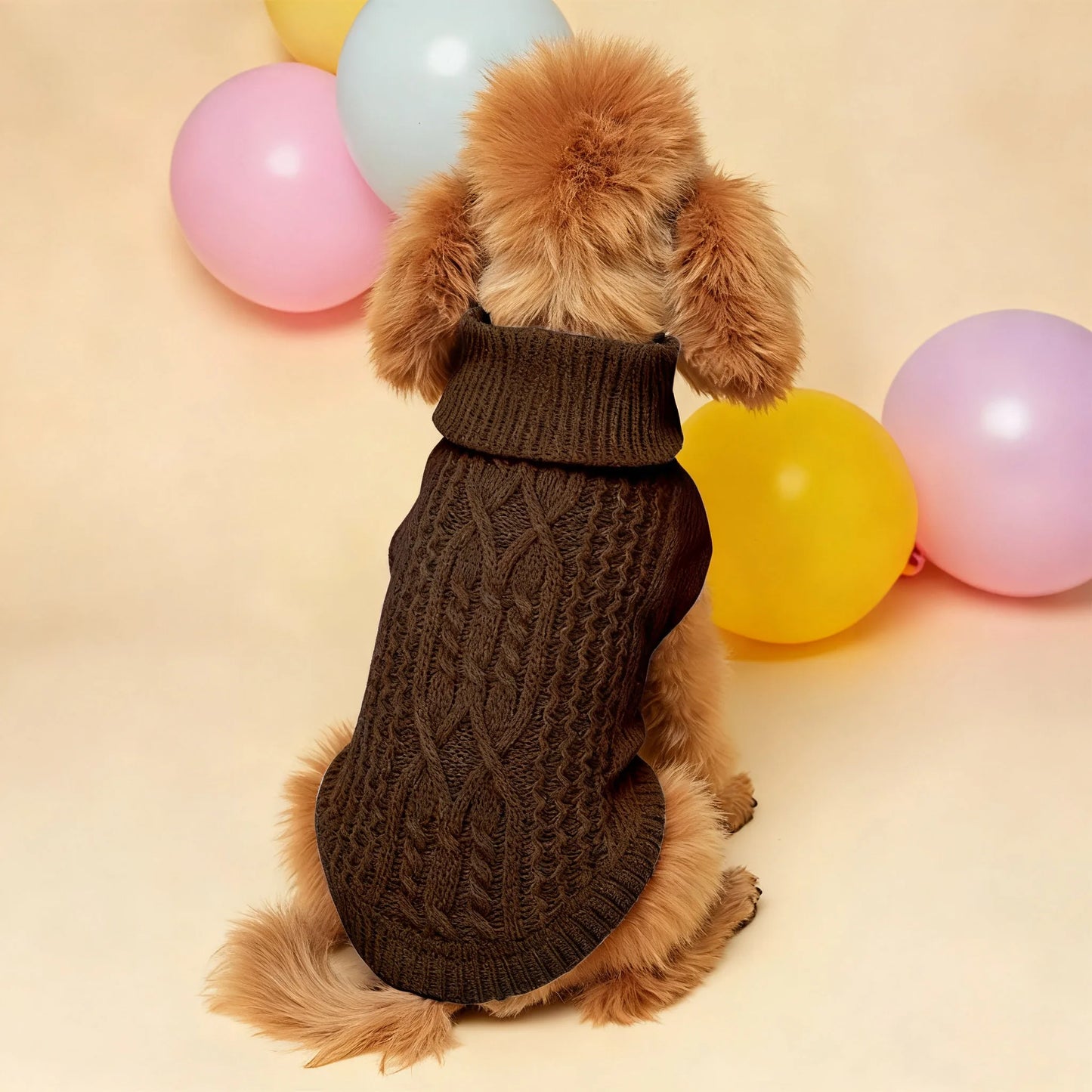 New Pet Small Pet Dog Clothes Sweater Fashion Autumn Winter Solid Fried Dough Twists Knitting Warm Comfort Clothing
