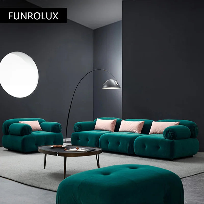 Modern fabric sofa simple modern Large and small apartment type brushed velvet down living room minimalist  furniture
