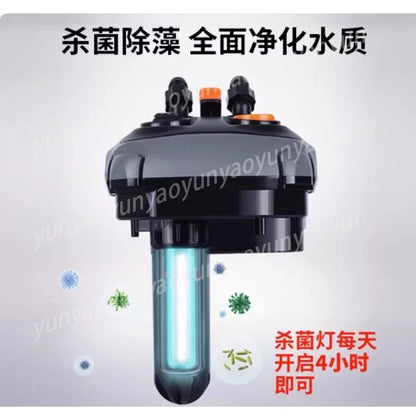 Silent External Fish Tank Filter with Cartridge and Water Pump for Aquarium Circulation and Purification