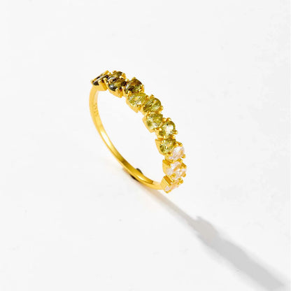 ANDYWEN New 925 Sterling Silver Pear Green Olive CZ Zircon Colorful Ring Women Luxury Fine Jewelry 2024 Spring Fine Jewelry