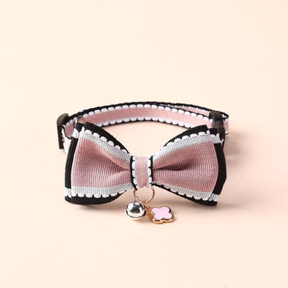 Cute Cat Collar with Bow Tie Adjustable Design Pet Dogs Cats Puppy Necklace Pet Supplies