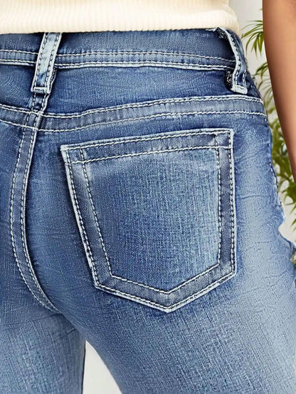 Women's Slim Fit Flare Jeans - Stylish Bell Bottom Pants for a Chic Look
