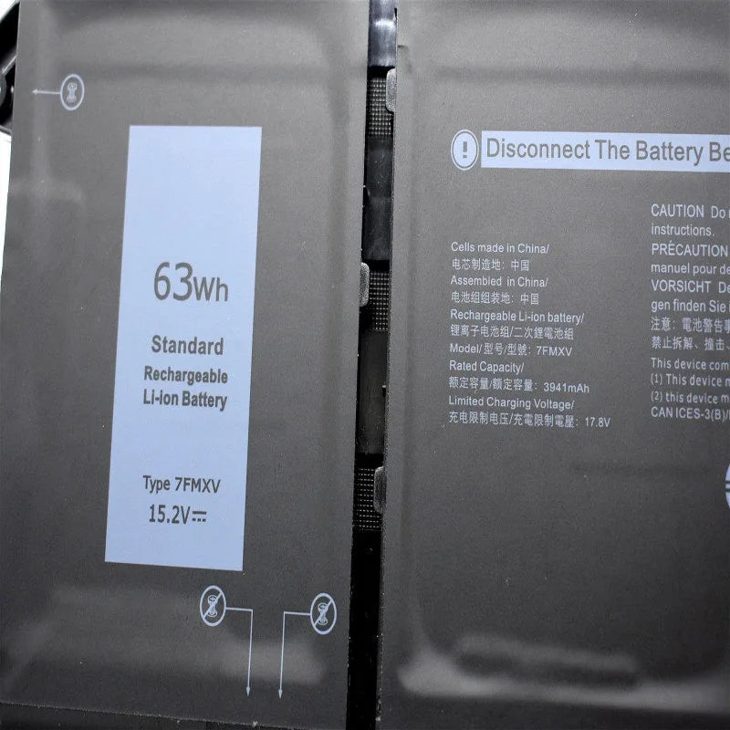 9JM71 7FMXV 15.2V 63Wh Li-ion Laptop Battery for Dell Latitude 5320 7320 7420 7520 with Tools