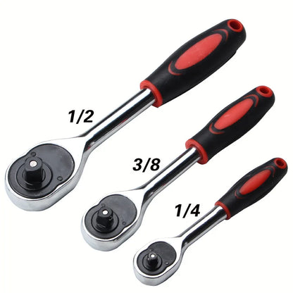 1/4 3/8 Inch Ratchet Wrench 24 Tooth Drive Ratchet Socket Wrench Repair Tool Multi-funtion DIY Ratchet Handle Wrench Hand Tools