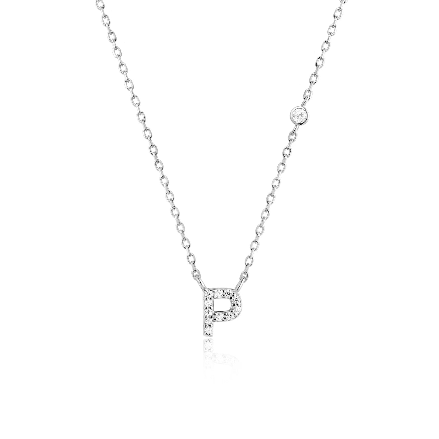 VEWANT New 925 Sterling Silver Monogram Initial Letter A M Pendant Long Chain Necklace Crystal Fine Jewelry Luxury Fine Jewelry