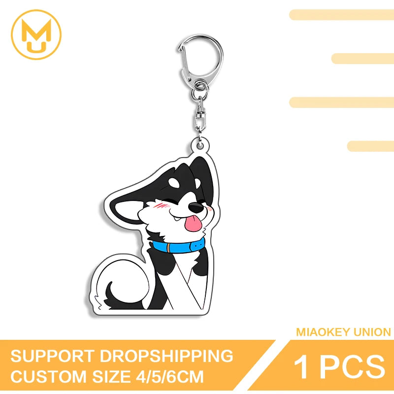 Furry Wolf Fashionable Eye Catching Lively Edgy Acrylic Keyring Charming Adorable Exquisite Anime Jewelry Accessories Gifts