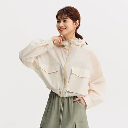 Semir Jacket Women Cropped Oversize 2025 New Summer Hooded Sun Protection Textured Coat for Outdoor Activities