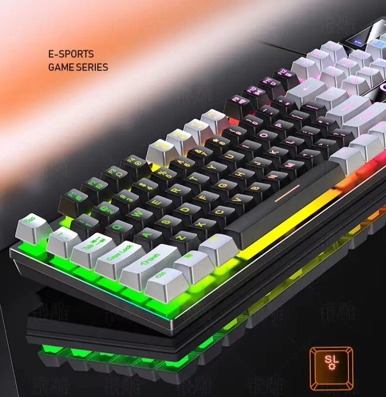 Mechanical Feel Wired Gaming Keyboard Mixed RGB Backlit Keyboard Support Waterproof For Gamer For PC Laptop Desktop E-Sport