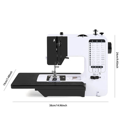 Multi-function Electric Sewing Machine with Extension Table, Foot Pedal, Complete Sewing Supplies Set for Home DIY Projects