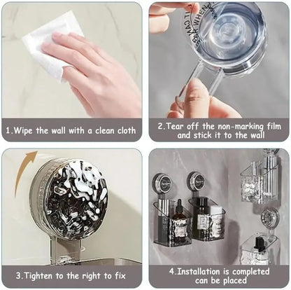 Shower Caddy Suction Cup Storage Rack Clear Acrylic Shower Shelves Glacier Water Ripples Corner Shelf For Bathroom Accessories