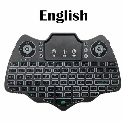 MRSVI V18 Mini Wireless Keyboard 2.4G BT Touch 7 Color Backlit French Spanish Russian Air Mouse Keyboard Gift for Android TV Box