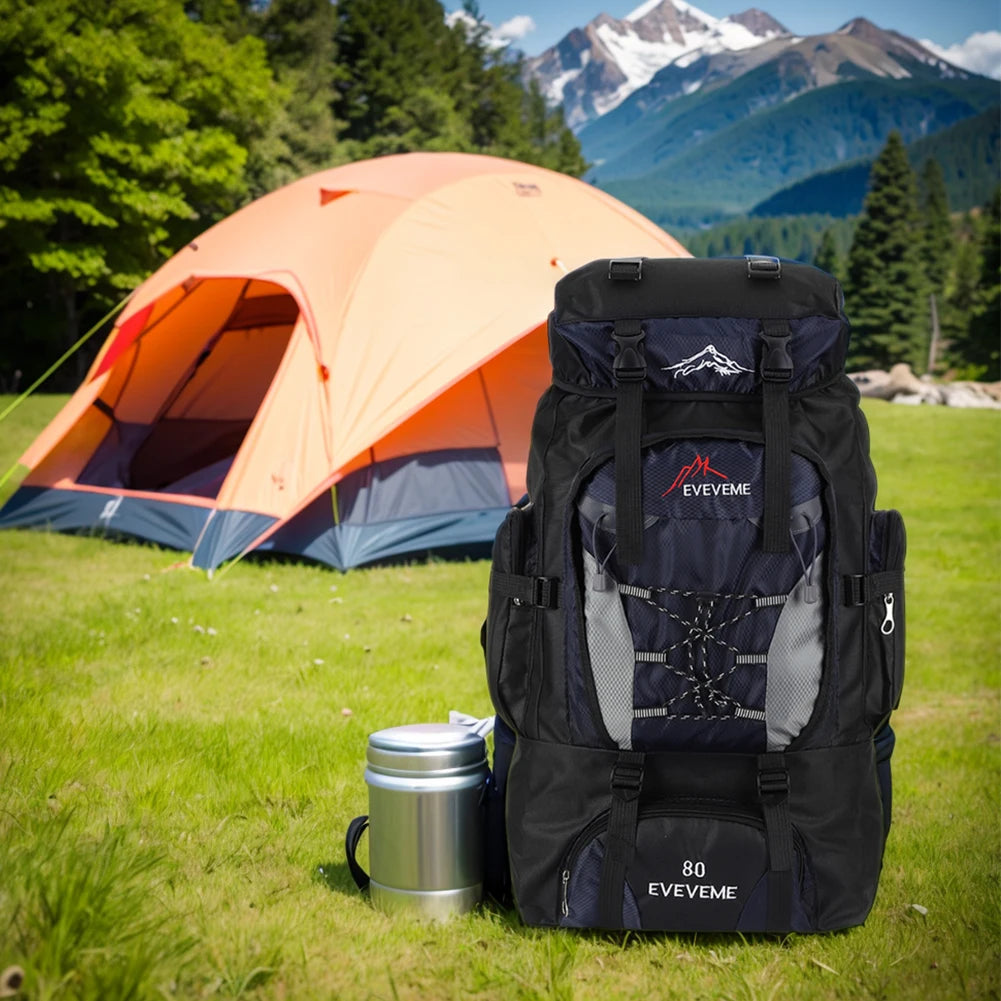 80L Waterproof Hiking Camping Backpack Trekking Bag Rucksack Large Capacity Travel Backpack Men Outdoor Sport Mountaineering Bag