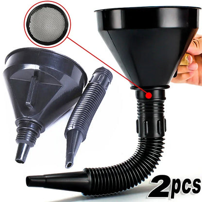Engine Refueling Funnel with Filter for Car Motorcycle Truck Oil Gasoline Filling Strainer Extension Pipe Hose Funnels Tool