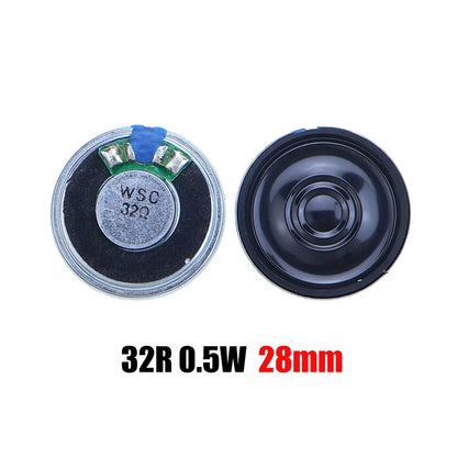 2PCS 8R 32R 0.5W 1W 2W Mini Speaker 8 Ohm 32 Ohm Loud Speaker Diameter 20mm 23mm 26mm 28mm 30mm 32mm 36mm 40mm 45mm Loudspeaker