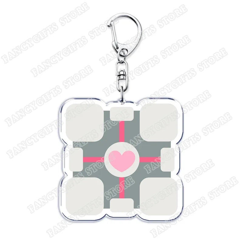 Trending Video Game Keychains for Accessories Bag Glados Aperture Laboratories Science Keyrings Jewelry Gamer Fans Gaming Gifts