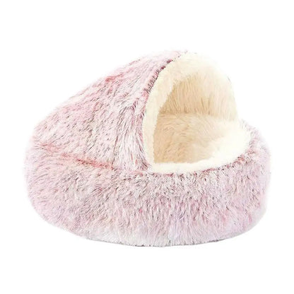 2 in 1 Soft Plush Pet Bed 50CM with Cover Round Cat Bed Pet Puppy Mattress Warm Cat Dog Sleeping Nest Cave for Small Dogs Mats