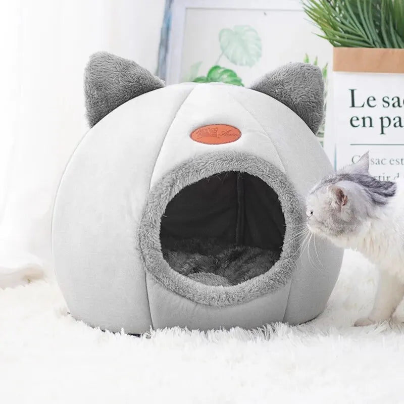 Lovely Cat Pet Dog Cat Beds Nest Deep Sleep Pets Tent Soft Comfortable Semi-enclosed Cat Nest Kennel Autumn Winter Pet Supplies