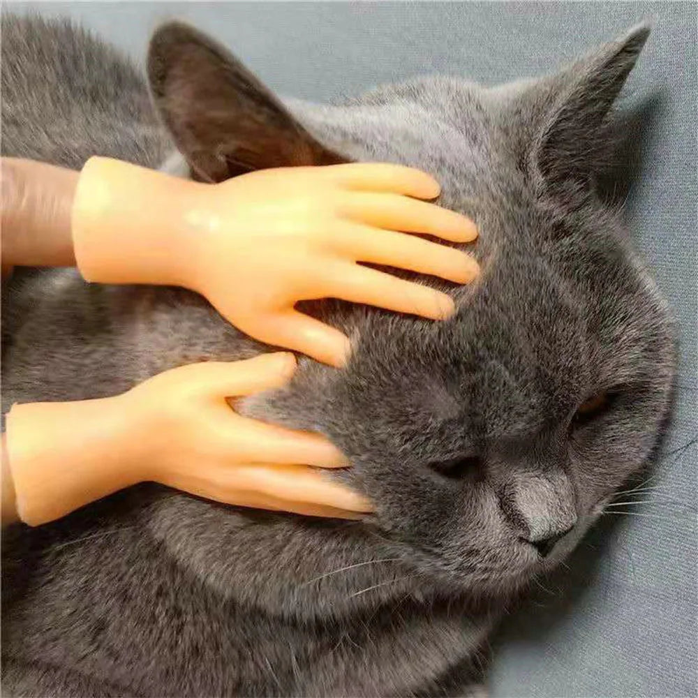 Adult Kid Novelty Toys Funny Mini Hands Creative Finger Fidget Toys Simulation Soft Small Hand Tease the Cat Pet Toy Simulation