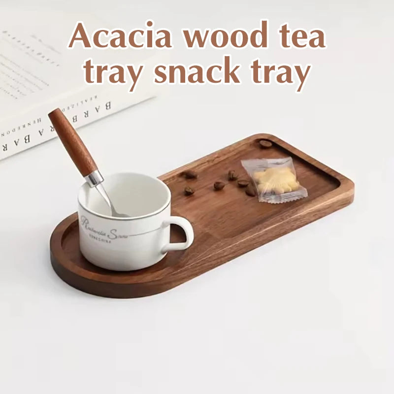 Coffee Tray Wood Plate Breakfast Tray For Serving Food Hospitality Coffeeware Teaware Decoration Table Decoration Accessories