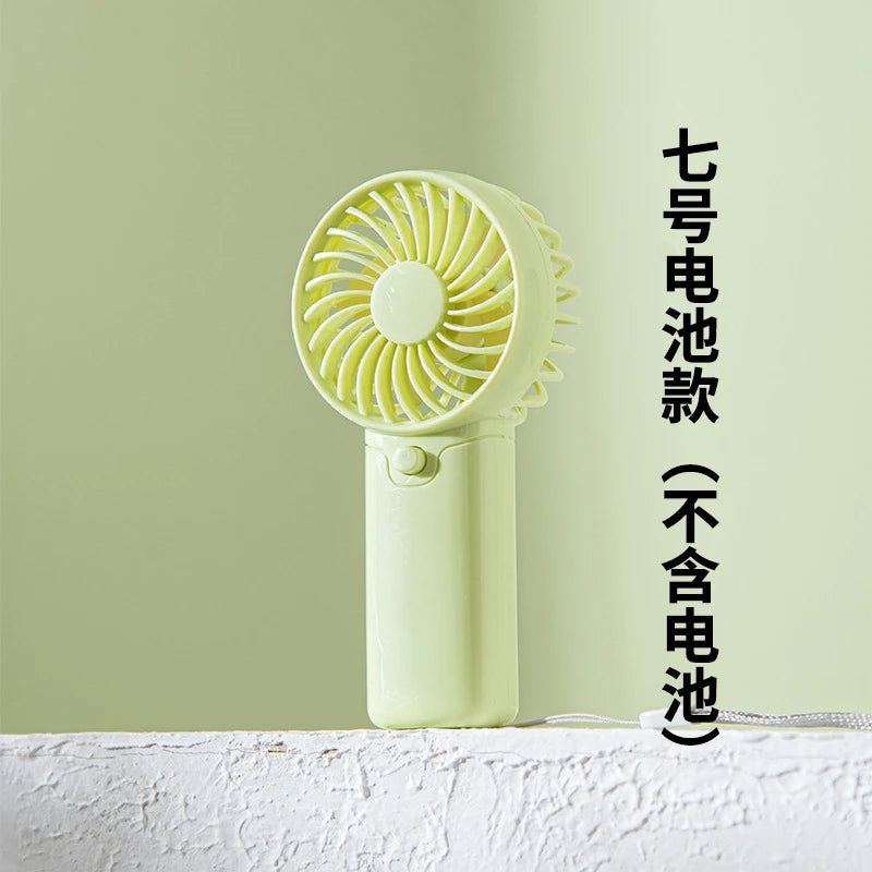 Portable Hand Fan Compact Size Lightweight Powerful Wind Student Daily Carry Camping Personal Cooling Device