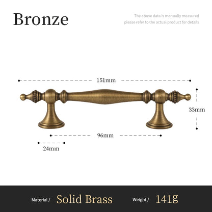 Santaya Bronze Solid Antique Brass Cabinet Handles Wardrobe Pull Cupboard Door Knob Kitchen Cabinet Handles Bronze Pulls