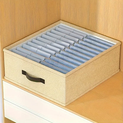 Foldable Storage Organizer 24 Compartments Portable Box for Clothes Accessories Closet Drawer Organization Gray Fabric