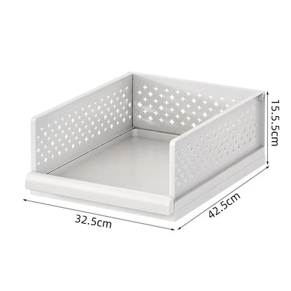 Stackable Closet Drawer Organizers Multifunction Home Foldable Wardrobe Storage Shelves for Clothes