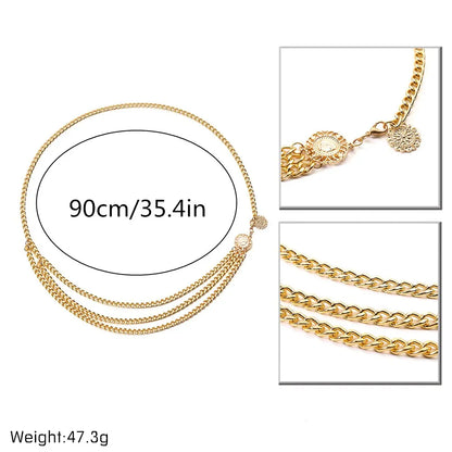 Boho Sexy Sunflower Queen Head Coin Tassel Pendant Waist Belly Belt Chain Women Summer Bikini Rave Body Jewelry Y2K Accessories