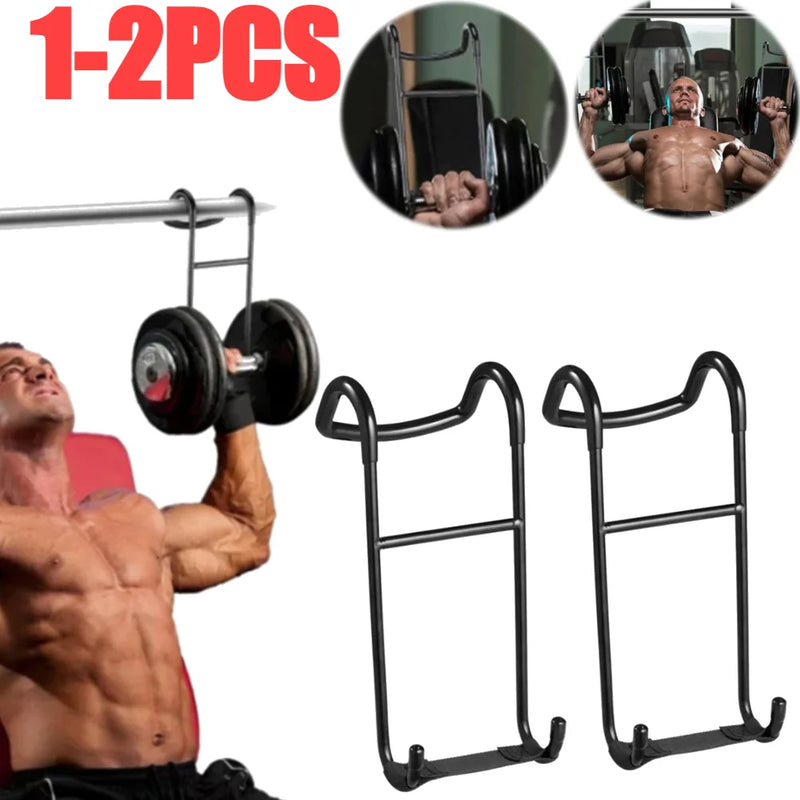 2-1PCS Dumbbell Spotter Hooks Hangers Heavy Power Dumbbells Rack Attachments for Dumbbell Bench Press Hold Up 225LB Capacity
