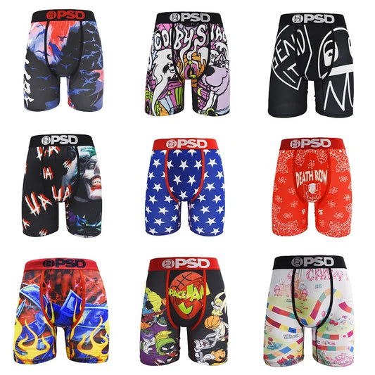 1Pcs Men Underwear PSD Boxers Breathable Underpants Swimming Sexy Man Plus Size Men Boxers Trunks S-2XL Men Panties Boxer Briefs