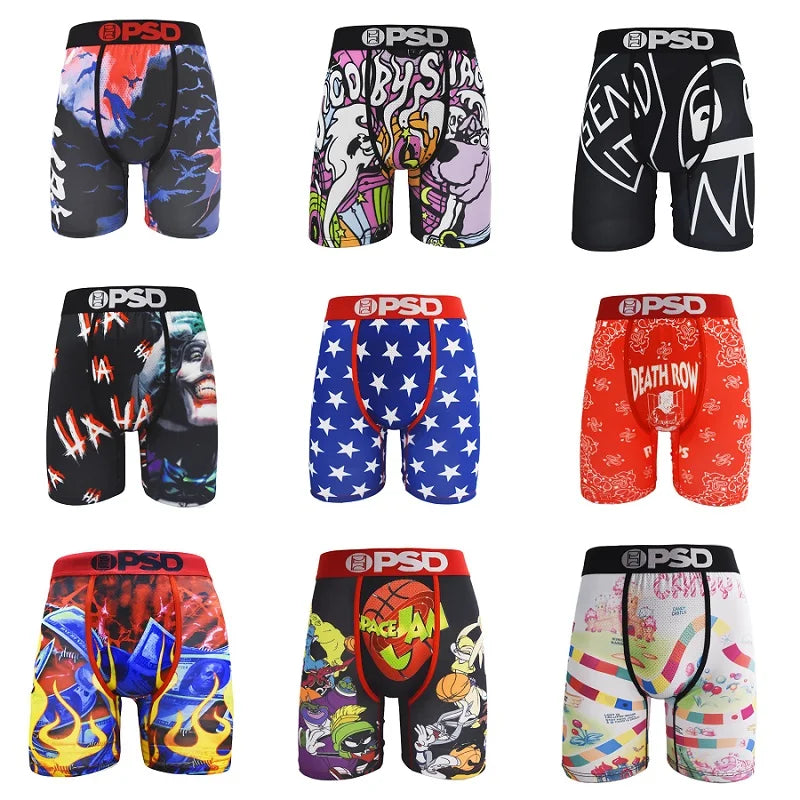 1Pcs Men Underwear PSD Boxers Breathable Underpants Swimming Sexy Man Plus Size Men Boxers Trunks S-2XL Men Panties Boxer Briefs