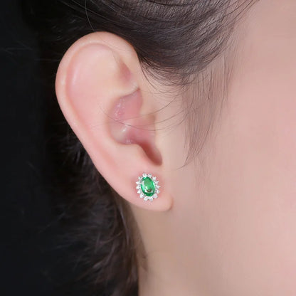 Palace Retro Luxulite Full Drilling Water Drop Rhinestones Female Earrings Sweet Earrings Long Earrings Green Crystal Earrings