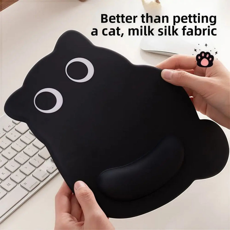 Big-eyed Cat Mouse Pad Non-Slip Comfortable Wrist Rest Typing Pad Soft Dirt-resistant Ergonomic Mouse Pad For Computer Office
