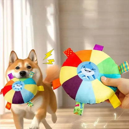 Cartoon Plush Dog Toys with Sound Bell, Puppy Teething Chew Toys, Wear & Bite Resistant Pet Toys for Small Dogs Teddy