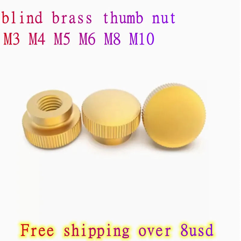 1-5pcs  M3 M4 M5 M6 m8 m10 brass round blind end step Knurled Thumb Nuts