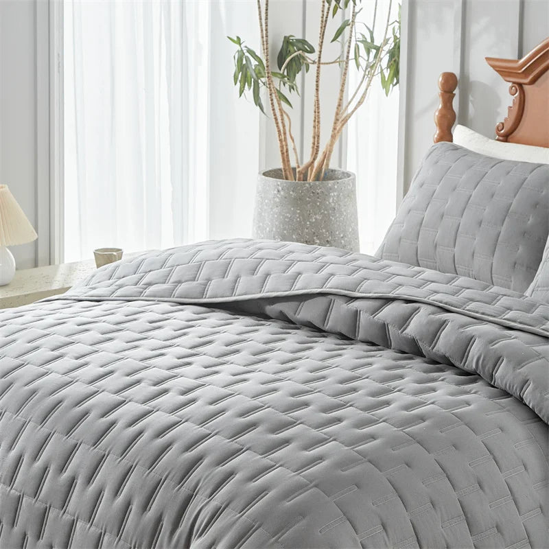 Quilt Bedding Sets, Lightweight Soft Bedspread Coverlet with Pillow Cases, Quilted Blanket Thin Comforter Bed Cover, All Season