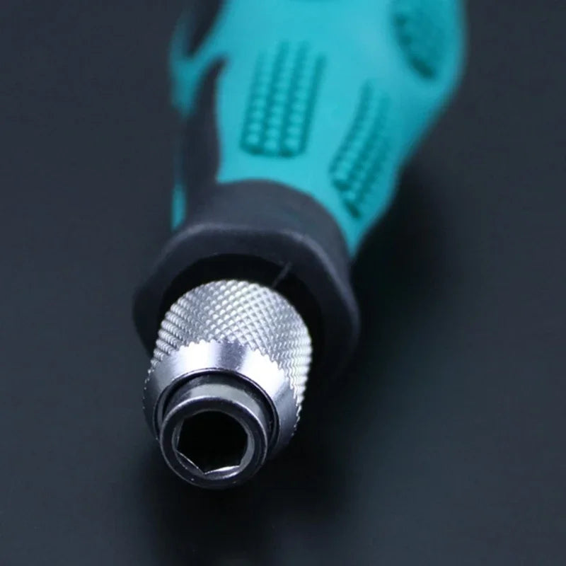 Multifunctional 6.35mm Screwdriver 1/4inch HexShank Non Slip Comfortable Handle Screw Driver Bit Holder Durable