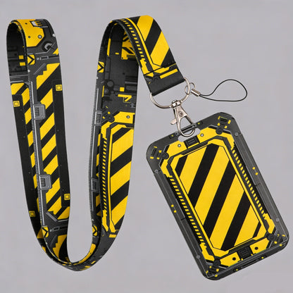 Classic Warning Strip Credential Holder Neck Strap Lanyard for Key Keychain USB Badge Holder Keyring Accessories Friends Gifts