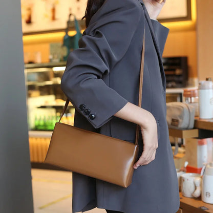 2026 Summer New Female Underarm Bag Women's Genuine Leather Shoulder Crossbody Bags High Quality Cowhide Ladies Simple Handbags