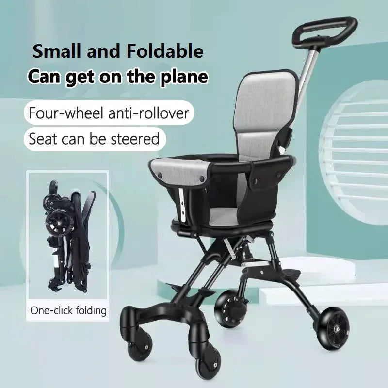 Children Walking Baby Stroller Infant Travel Carriage Cart Four Wheels Stroller Kid Foldable Trolley Baby Lightweight Stroller