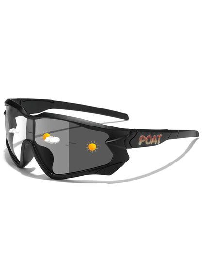 Men Women Photochromic Motorcycle Glasses Outdoor Sports Big Frame Windproof Cycling Running Hiking Goggles