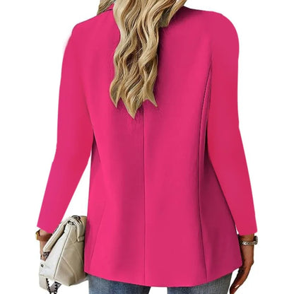 Black White Women's Suat Coat Office Elegant Blazer Soring Fall Casual Long Sleeve Pocket Slim Outerwears Blazer Mujer Women Top