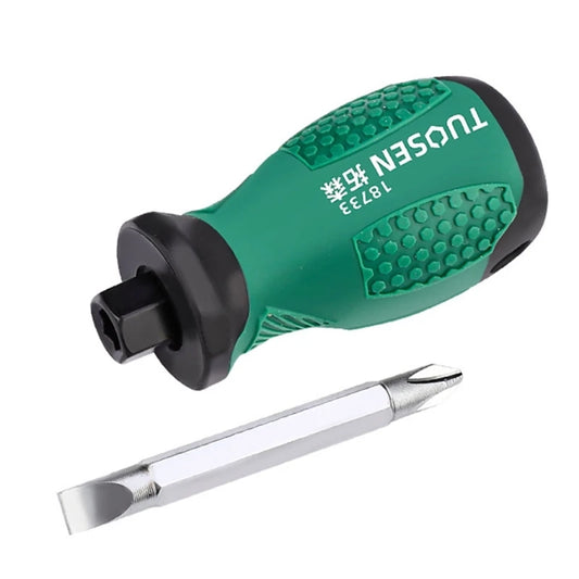 Stubby Screwdriver Lightweight Slotted Cross Screwdriver Bit Telescopic Screwdriver with Magnetic for Repairing Works