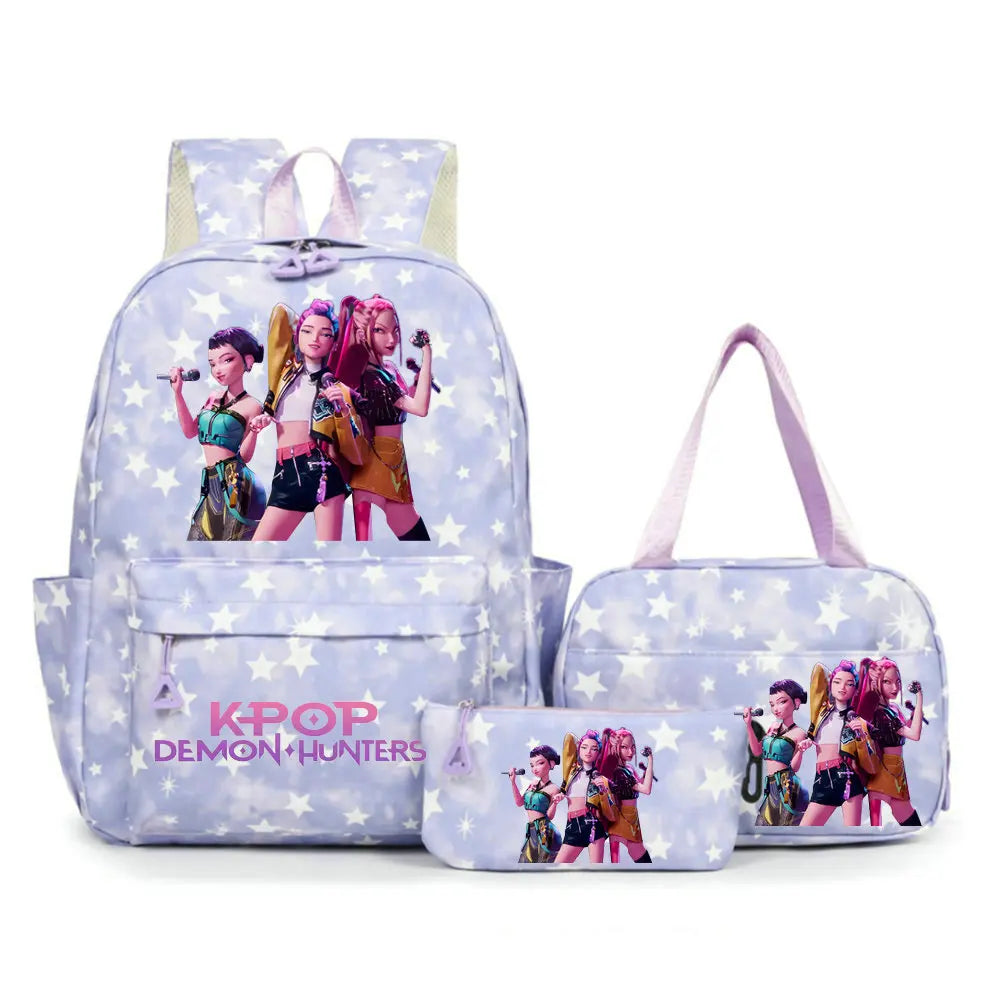 KPop Demon Hunters Backpacks Campus Student School Bags for Teen Men Women Tote Bag Clutch Pocket Nylon Backpacks Travel