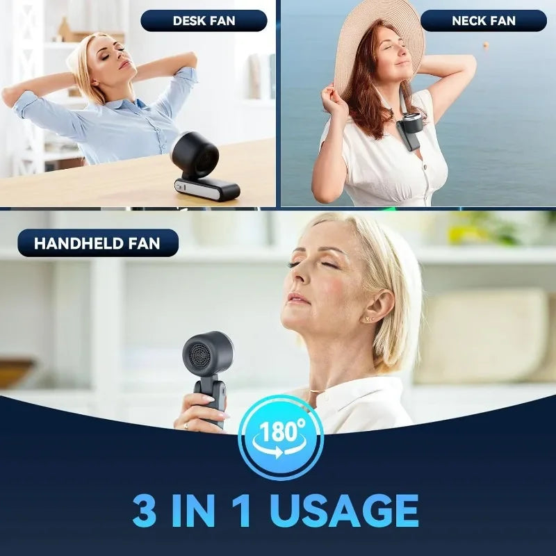 Portable Mini Handheld Fan Multi-functional Foldable Fan USB Rechargeable Mini Turbine Fan Mini Table Fan