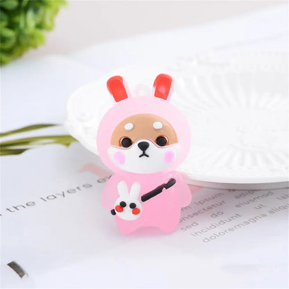 Cartoon Boy Girl Bear Pendant Bag Key Chain Shoulder Bag Doll Pendant Key Rings Keychain Flashing Light Keychain