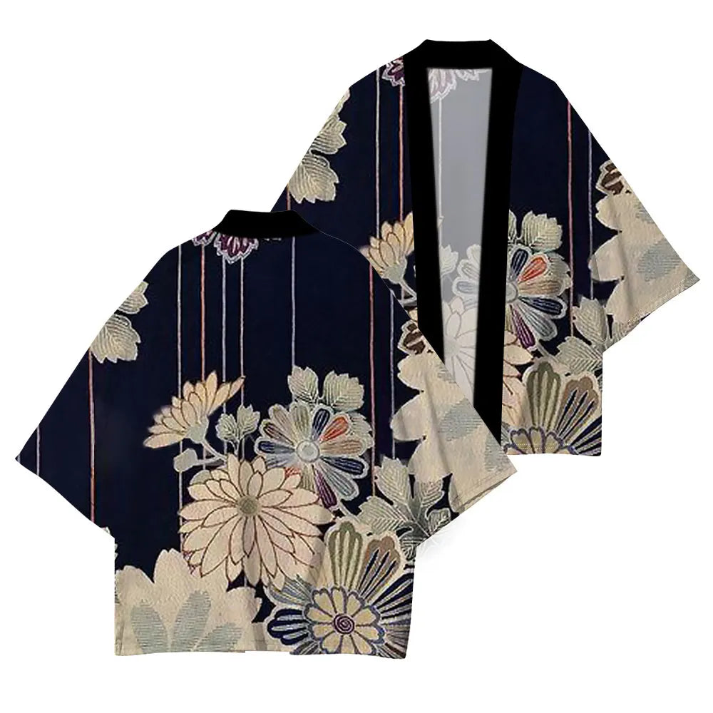 Casual Japanese Kimono Japanese Traditional Clothing Simple Printing Process Loose Comfortable High Quality Cardigan Half Sleeve