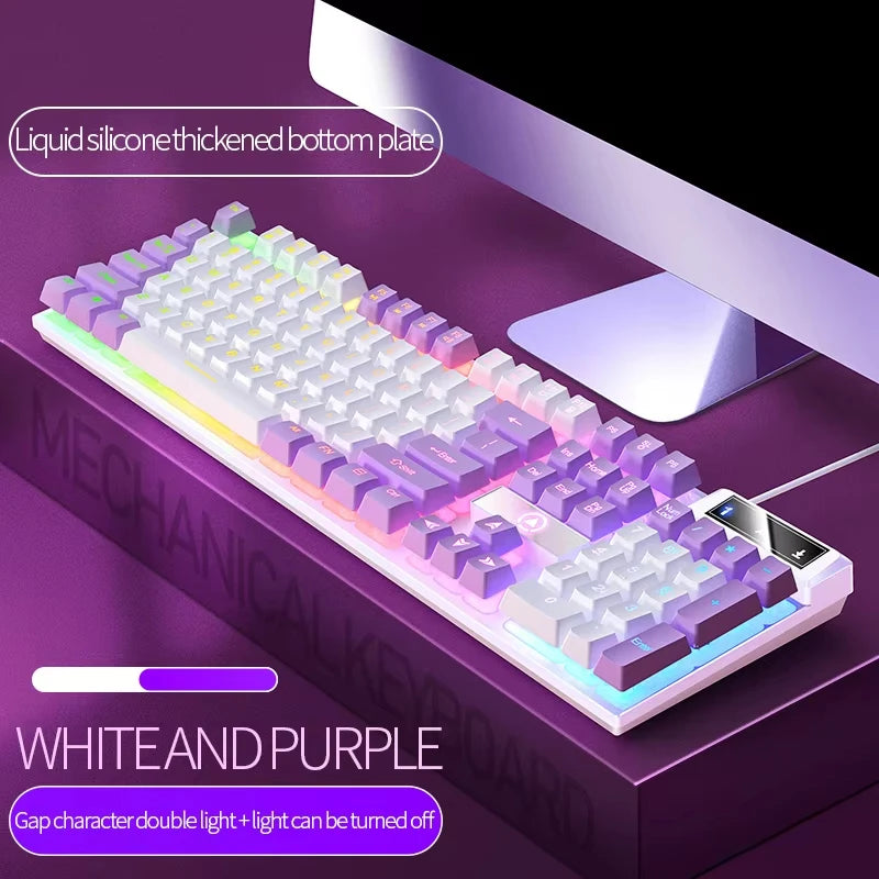 Mechanical Feel Wired Gaming Keyboard Mixed RGB Backlit Keyboard Support Waterproof For Gamer For PC Laptop Desktop E-Sport