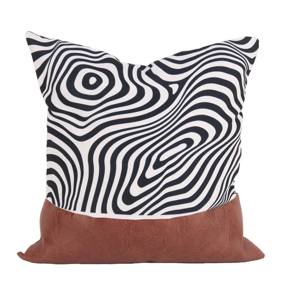 Cushion Cover Luxury Pillow Case 45*45 Sofa Decorative PU Leather Cushion For Living Room Bedroom Car Decor New