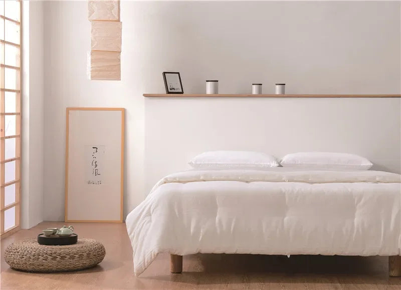 Japan Meiji Nishikawa Comforter Duvet Insert - Quilted White Comforters Queen Size All Season Down Bedding Comforter with Corner